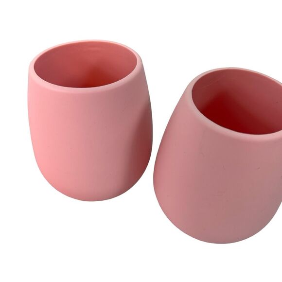 Travel Silicone Pink Wine Glasses with Pouch Picnic Odeme What a Pair - Picture 2 of 5